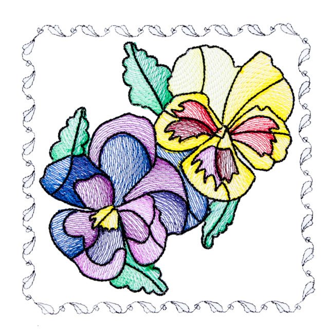 BFC1742 Stained Glass Floral Blocks