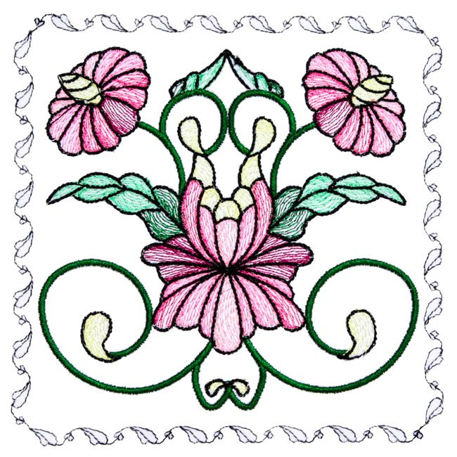 BFC1742 Stained Glass Floral Blocks - 05