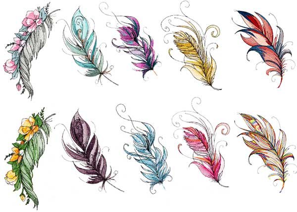 BFC1787 Watercolor Feathers