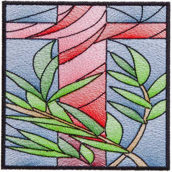 BFC1801 QIH- Stained Glass Quilt Squares- Crosses