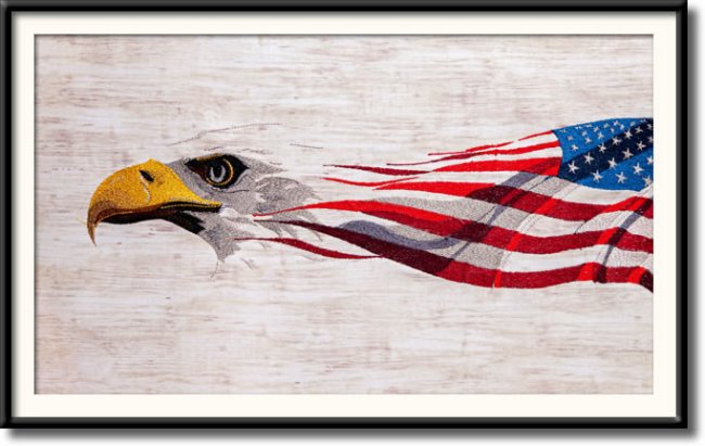 BFC1833 Large Eagle Portrait with American Flag