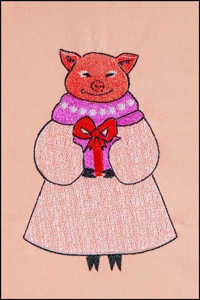 BFC1876 Pig Family Christmas Celebration