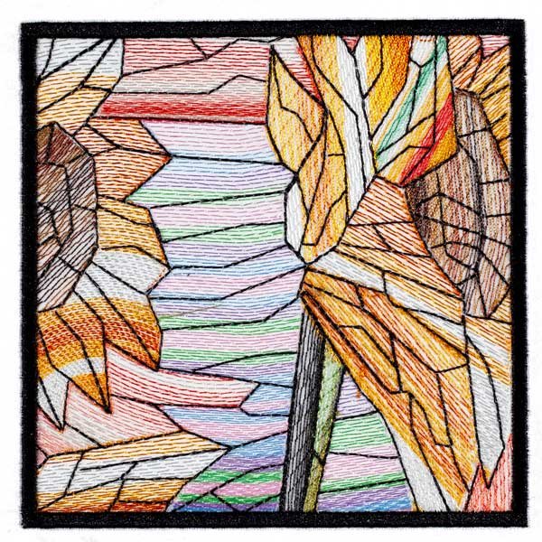 BFC1889 Variegated Sunflowers Stained Glass