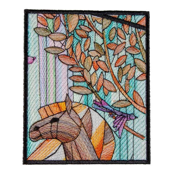BFC1895 Variegated Horses Stained Glass