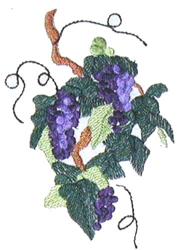 BFC0190 Lace Fabric Bowl-Grape Trellis