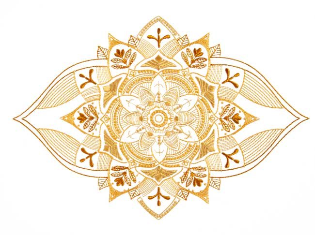 BFC1913 Large Golden Mandala Quilt Blocks