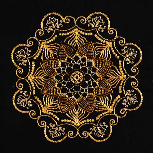 BFC1914 Circular Golden Mandala Quilt Blocks
