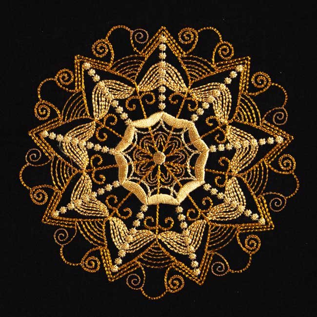 BFC1914 Circular Golden Mandala Quilt Blocks