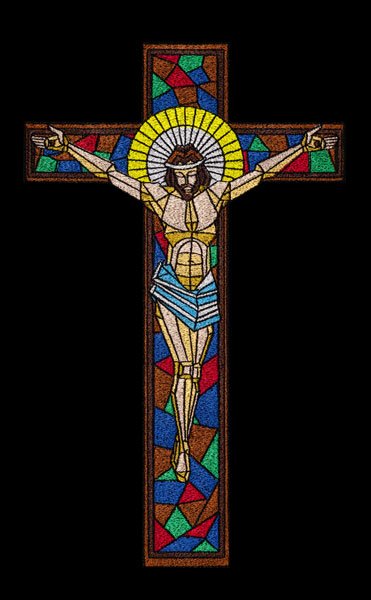 BFC2064 Large Jesus on the Cross on Black