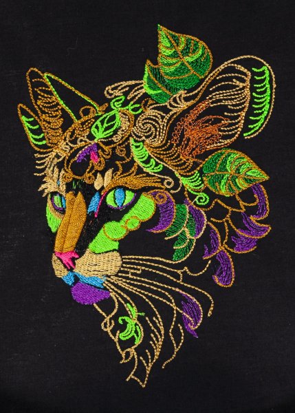 BFC2143 Brightly Embellished Cat with Flowers