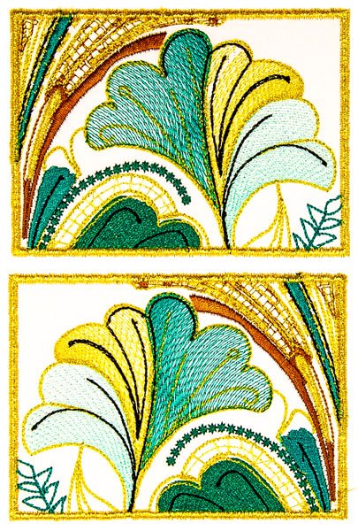 BFC2187 Art Deco in Teal & Gold