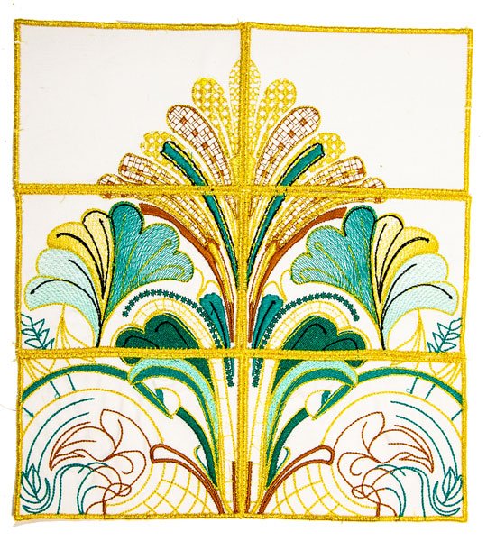 BFC2187 Art Deco in Teal & Gold