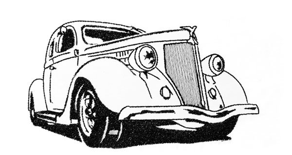 Blackwork Vintage Car no1