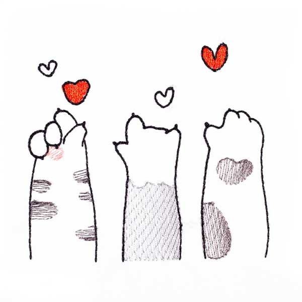 Cat Heart Hands