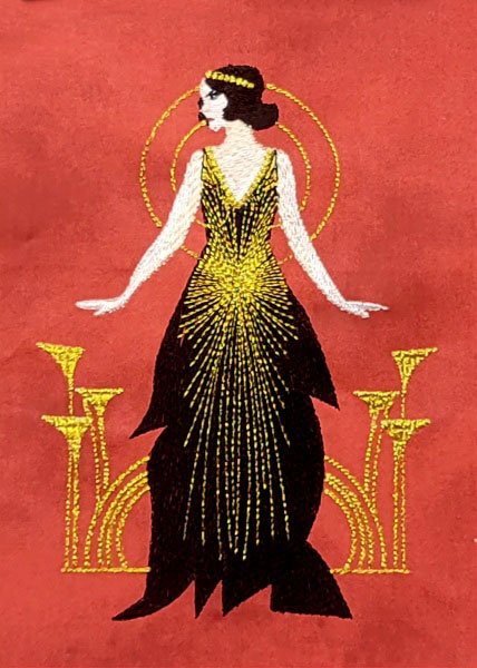 BFC31991 Gold and Black Art Deco  Lady