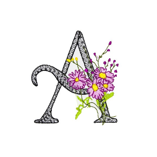 BFC32109  Graceful Floral Alphabet A