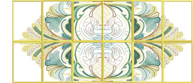 BFC2187 Art Deco in Teal & Gold