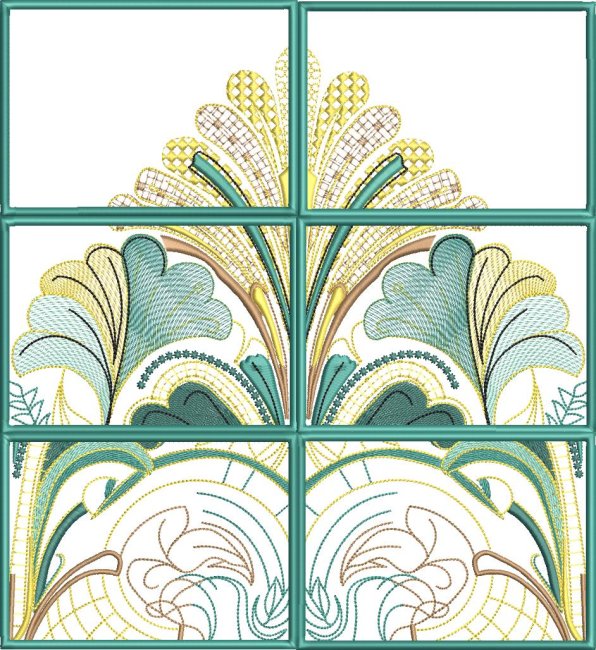 BFC2187 Art Deco in Teal & Gold