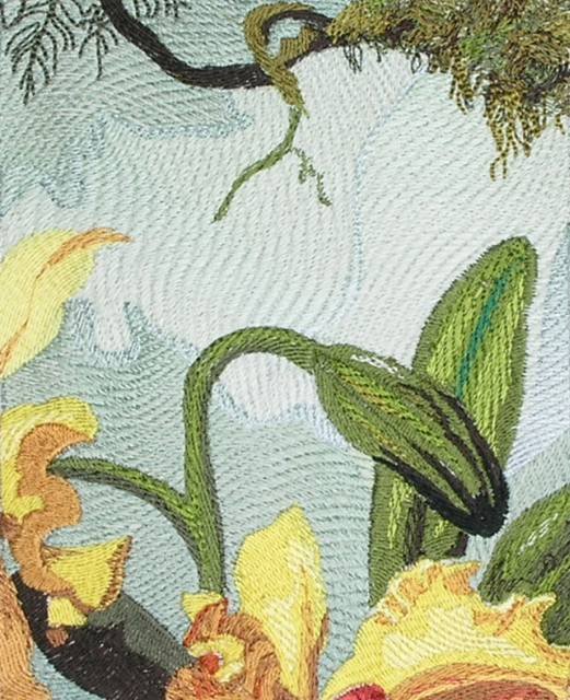BFC0569 Window - Orchids & The Hummingbird