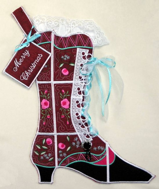BFC0626 Quilt in the Hoop Christmas Stocking V