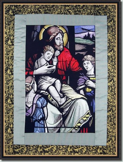BFC0872 Stained Glass - Christ with Children
