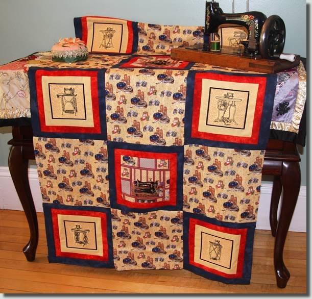 BFC0886 QIH Vintage Sewing Machine Quilt Blocks