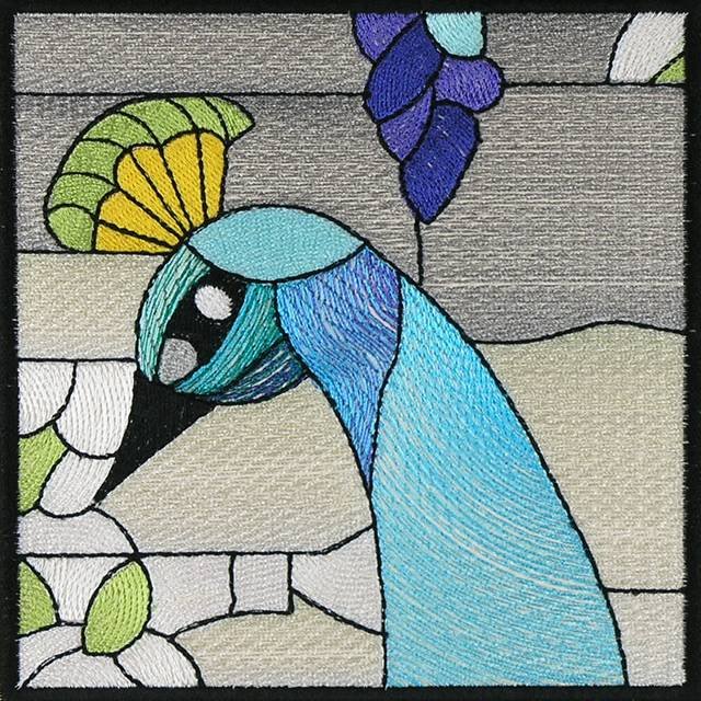 BFC0933 Stained Glass- A Tiffany Peacock