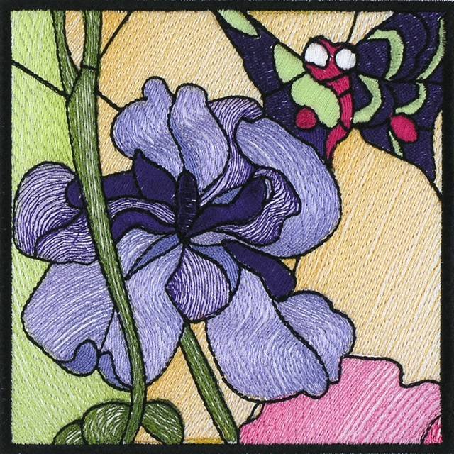 BFC0994 QIH or Regular Stained Glass Sunlit Flowers