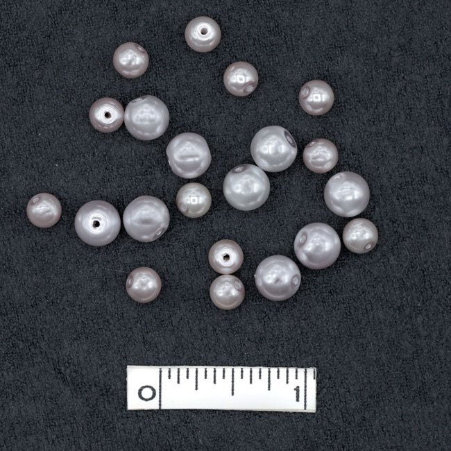 Glass Pearls Silvery Gray