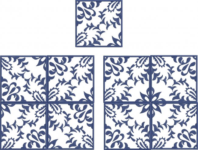 BFC1969 Portuguese Azulejos Tiles Quilt Blocks