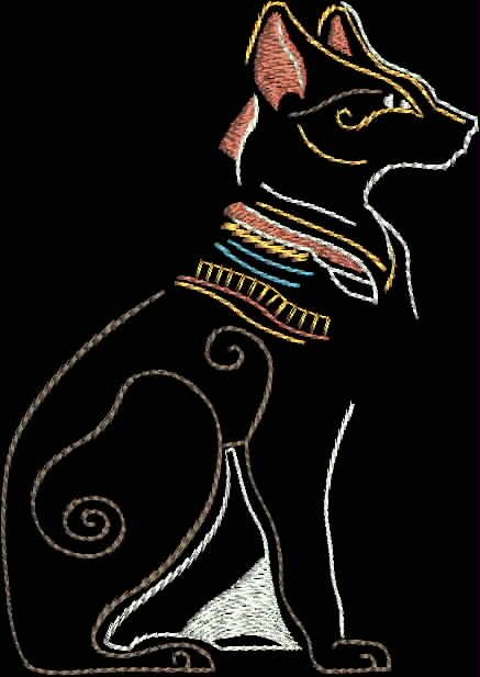 BFC2083 Large Egyptian Cats on Black