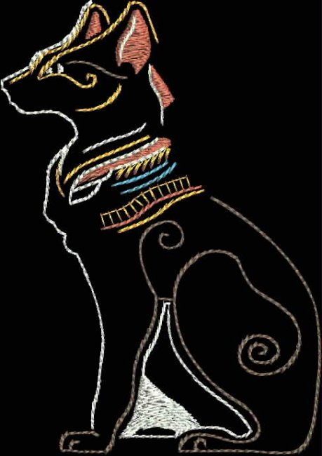 BFC2083 Large Egyptian Cats on Black