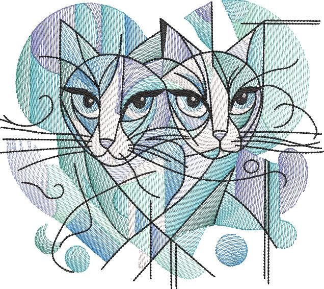 BFC32042 Cats in a Picasso Style 2