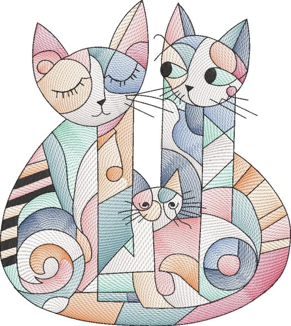 BFC32046 Cats in a Picasso Style 5