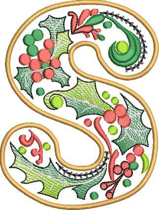 BFC32218 Christmas Applique Alpha S
