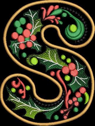 BFC32218 Christmas Applique Alpha S