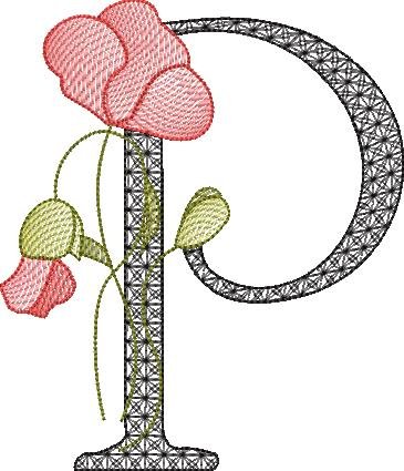 BFC32124 Graceful Floral Alphabet P