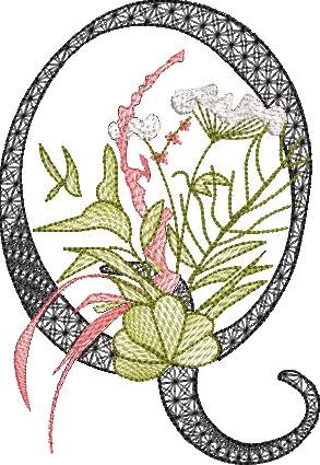 BFC32125 Graceful Floral Alphabet Q