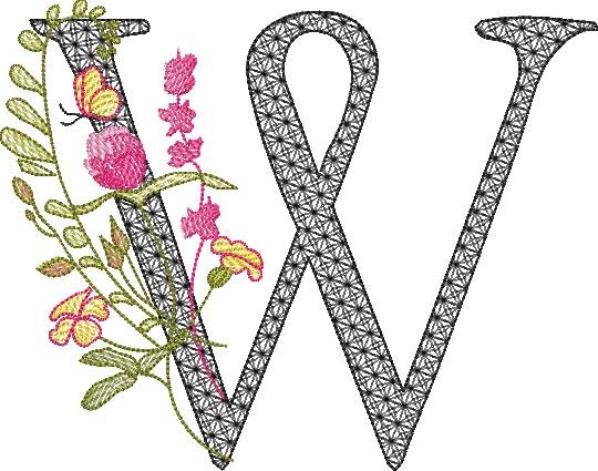 BFC32131 Graceful Floral Alphabet W