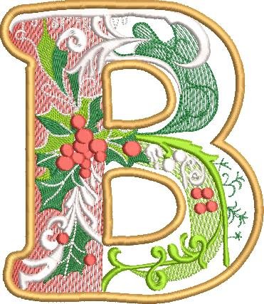 BFC32201 Christmas Applique Alpha B