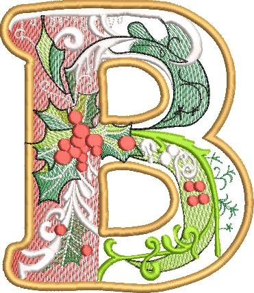 BFC32201 Christmas Applique Alpha B