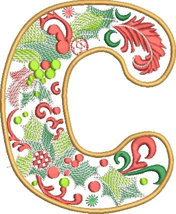 BFC32202 Christmas Applique Alpha C