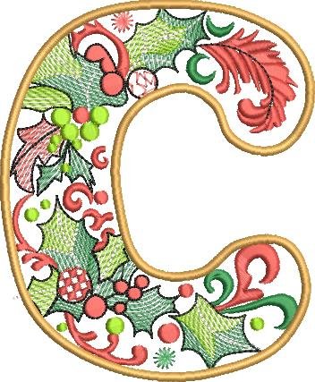 BFC32202 Christmas Applique Alpha C