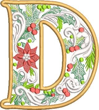 BFC32203 Christmas Applique Alpha D