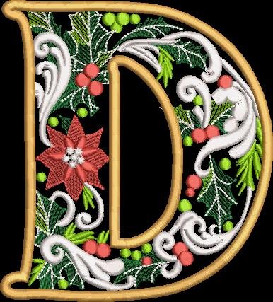 BFC32203 Christmas Applique Alpha D