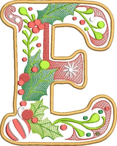 BFC32204 Christmas Applique Alpha E