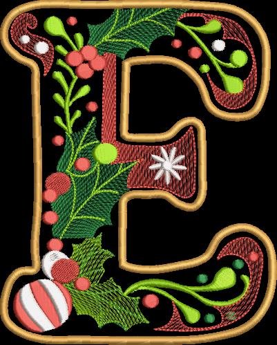 BFC32204 Christmas Applique Alpha E