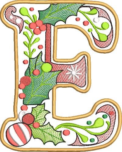 BFC32204 Christmas Applique Alpha E