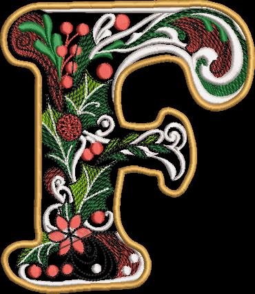 BFC32205 Christmas Applique Alpha F
