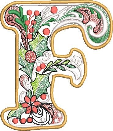 BFC32205 Christmas Applique Alpha F